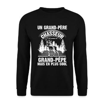 Grand-père Chasseur Chasser Cadeau Fête Des Pères - Sweat-shirt Unisexe - noir - Devant - Alina (178cm) & Michal (187cm)