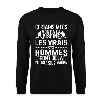 La Plongée Sous-marine Mer Idée Cadeau Poisson Eau - Sweat-shirt Unisexe - noir - Devant - Alina (178cm) & Michal (187cm)