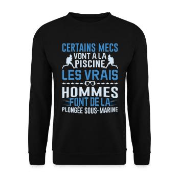 La Plongée Sous-marine Mer Idée Cadeau Poisson Eau - Sweat-shirt Unisexe - noir - Devant - Alina (178cm) & Michal (187cm)