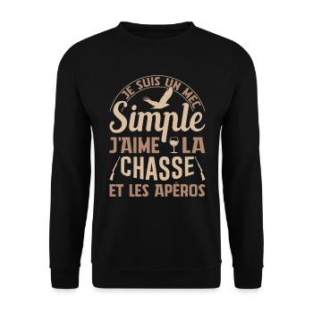 Chasse Et Apéros Chasser Cadeau Anniversaire Mec - Sweat-shirt Unisexe - noir - Devant - Alina (178cm) & Michal (187cm)