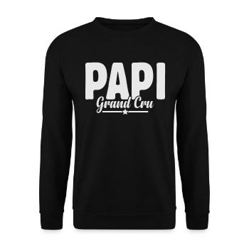 Papi Grand Cru Anniversaire Cadeau De Noël Amour - Sweat-shirt Unisexe - noir - Devant - Alina (178cm) & Michal (187cm)