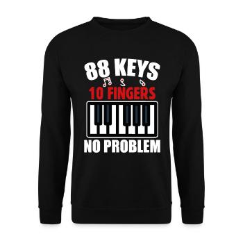 88 Touches Musique Piano Clavier Idée Cadeau Hobby - Sweat-shirt Unisexe - noir - Devant - Alina (178cm) & Michal (187cm)