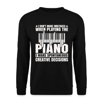 Musique Piano Instrument De Musique Idée Cadeau Dj - Sweat-shirt Unisexe - noir - Devant - Alina (178cm) & Michal (187cm)