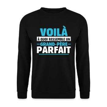 Grand-père Parfait Cadeau Fête Des Pères Papy Papi - Sweat-shirt Unisexe - noir - Devant - Alina (178cm) & Michal (187cm)