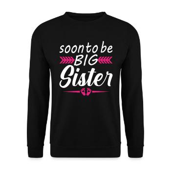 Bientôt Grande Sœur Enceinte Maman Grossesse - Sweat-shirt Unisexe - noir - Devant - Alina (178cm) & Michal (187cm)