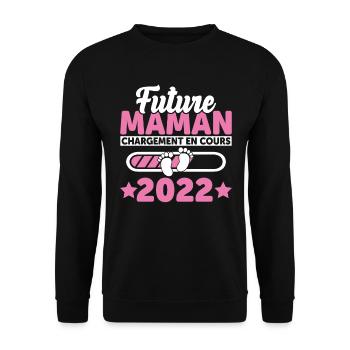 Future Maman 2022 Enceinte Idée Cadeau Amour Coeur - Sweat-shirt Unisexe - noir - Devant - Alina (178cm) & Michal (187cm)