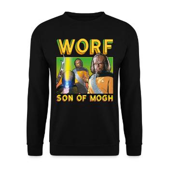 Star Trek La Nouvelle Génération Worf - Sweat-shirt Unisexe - noir - Devant - Alina (178cm) & Michal (187cm)