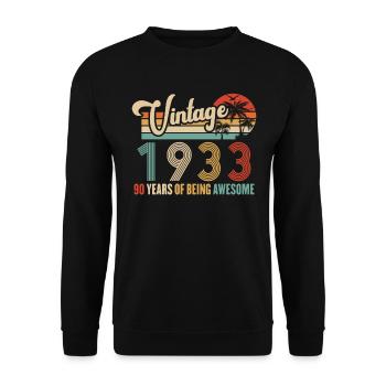 Vintage Year 1933 Anniversary 90 Years Gift Idea - Unisex Sweatshirt - black - Front - Alina (178cm) & Michal (187cm)