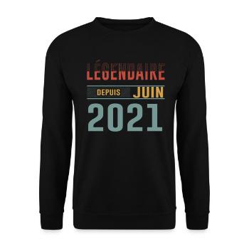 Légendaire Depuis Juin 2021 Anniversaire Cadeau - Sweat-shirt Unisexe - noir - Devant - Alina (178cm) & Michal (187cm)