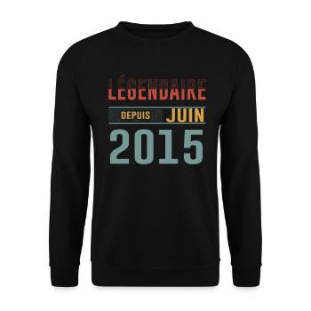 Légendaire Depuis Juin 2015 Anniversaire Cadeau - Sweat-shirt Unisexe - noir - Devant - Alina (178cm) & Michal (187cm)