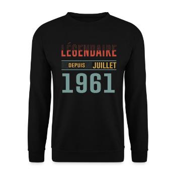 Légendaire Depuis Juillet 1961 Anniversaire Cadeau - Sweat-shirt Unisexe - noir - Devant - Alina (178cm) & Michal (187cm)