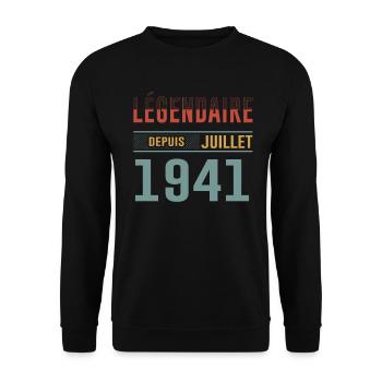 Légendaire Depuis Juillet 1941 Anniversaire Cadeau - Sweat-shirt Unisexe - noir - Devant - Alina (178cm) & Michal (187cm)