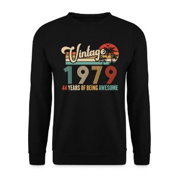 Vintage Year 1979 Anniversary 44 Years Gift Idea - Unisex Sweatshirt - black - Front - Alina (178cm) & Michal (187cm)