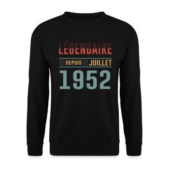 Légendaire Depuis Juillet 1952 Anniversaire Cadeau - Sweat-shirt Unisexe - noir - Devant - Alina (178cm) & Michal (187cm)