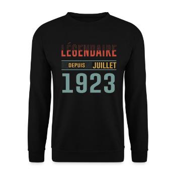 Légendaire Depuis Juillet 1923 Anniversaire Cadeau - Sweat-shirt Unisexe - noir - Devant - Alina (178cm) & Michal (187cm)