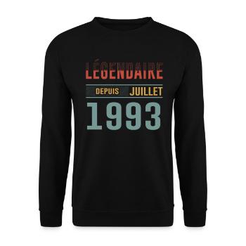 Légendaire Depuis Juillet 1993 Anniversaire Cadeau - Sweat-shirt Unisexe - noir - Devant - Alina (178cm) & Michal (187cm)