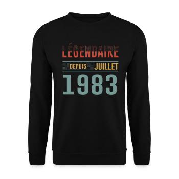 Légendaire Depuis Juillet 1983 Anniversaire Cadeau - Sweat-shirt Unisexe - noir - Devant - Alina (178cm) & Michal (187cm)