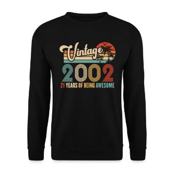 Vintage Année 2002 Anniversaire 21 Ans Idée Cadeau - Sweat-shirt Unisexe - noir - Devant - Alina (178cm) & Michal (187cm)