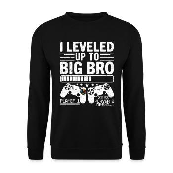 J'ai Atteint Le Niveau De Frère 2023 - Sweat-shirt Unisexe - noir - Devant - Alina (178cm) & Michal (187cm)