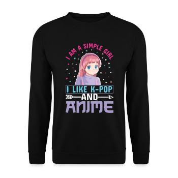 Korean K-pop Music Pop Gift Korea Music - Unisex Sweatshirt - black - Front - Alina (178cm) & Michal (187cm)