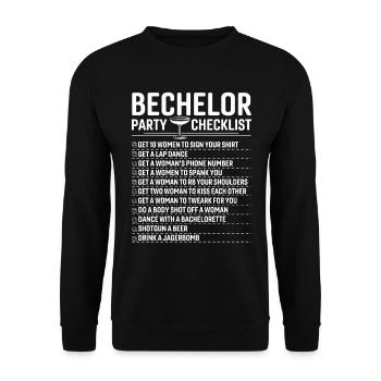 Checklist for the Bechlor Festival - Unisex Sweatshirt - black - Front - Alina (178cm) & Michal (187cm)