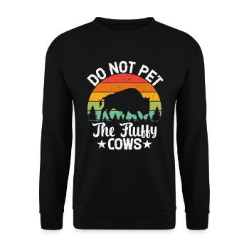Do Not Pet Stuffed Cows - Unisex Sweatshirt - black - Front - Alina (178cm) & Michal (187cm)