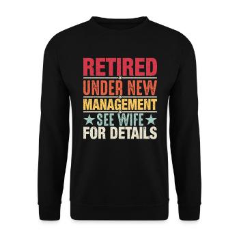 Pensionierung unter neuer Leitung - Unisex Pullover - Schwarz - Vorne - Alina (178cm) & Michal (187cm)