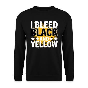 I Bleed Black And Yellow Je Saigne Noir Et Jaune - Sweat-shirt Unisexe - noir - Devant - Alina (178cm) & Michal (187cm)