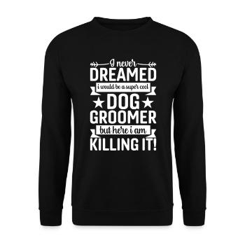 Toiletteur De Chiens Super Cool - Sweat-shirt Unisexe - noir - Devant - Alina (178cm) & Michal (187cm)