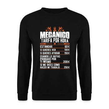 Le Tarif Horaire D'un Mécanicien - Sweat-shirt Unisexe - noir - Devant - Alina (178cm) & Michal (187cm)