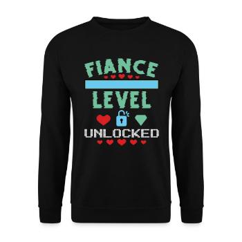 Unlocked Fiancé Level - Unisex Sweatshirt - black - Front - Alina (178cm) & Michal (187cm)