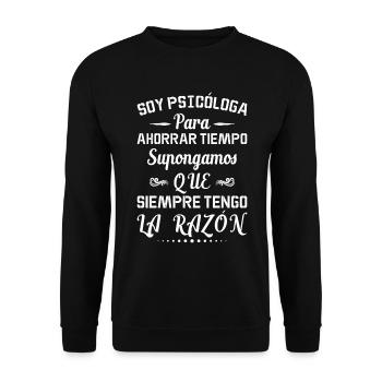 Je Suis Psychologue - Sweat-shirt Unisexe - noir - Devant - Alina (178cm) & Michal (187cm)