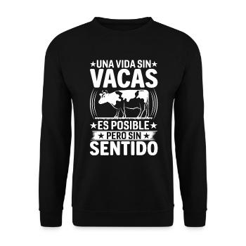Cadeau De Vache Drôle - Sweat-shirt Unisexe - noir - Devant - Alina (178cm) & Michal (187cm)