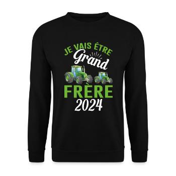Je Vais Être Grand Frère 2024 - Sweat-shirt Unisexe - noir - Devant - Alina (178cm) & Michal (187cm)