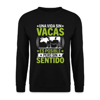 Cadeau De Vache Drôle - Sweat-shirt Unisexe - noir - Devant - Alina (178cm) & Michal (187cm)