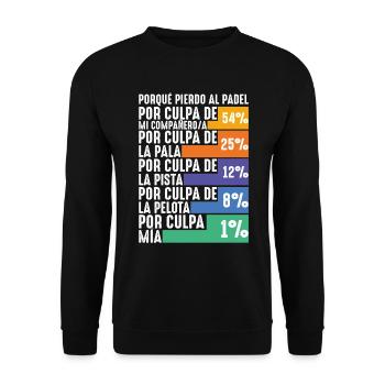 Padel Fun Player Pourquoi Je Perds Au Padel - Sweat-shirt Unisexe - noir - Devant - Alina (178cm) & Michal (187cm)