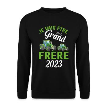 Je Vais Être Grand Frère 2023 - Sweat-shirt Unisexe - noir - Devant - Alina (178cm) & Michal (187cm)