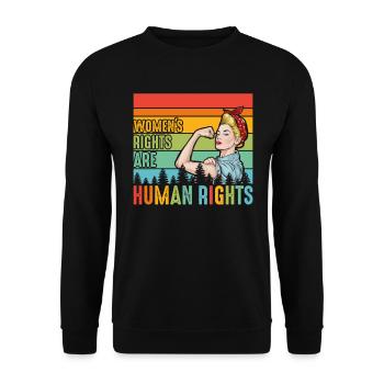 Women's rights are human rights - Unisex Sweatshirt - black - Front - Alina (178cm) & Michal (187cm)