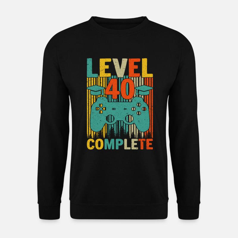 Level 40 abgeschlossen - Unisex Pullover - Schwarz