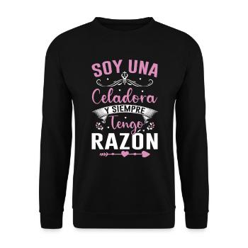 Je Suis Un Directeur Et J'ai Toujours Raison - Sweat-shirt Unisexe - noir - Devant - Alina (178cm) & Michal (187cm)
