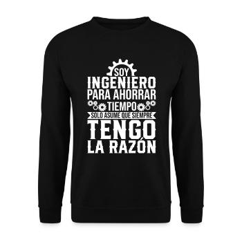 Je Suis Un Ingénieur J'ai Toujours Raison - Sweat-shirt Unisexe - noir - Devant - Alina (178cm) & Michal (187cm)