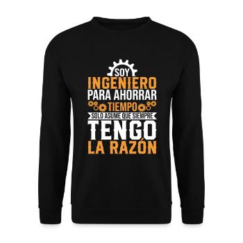 Je Suis Un Ingénieur J'ai Toujours Raison - Sweat-shirt Unisexe - noir - Devant - Alina (178cm) & Michal (187cm)