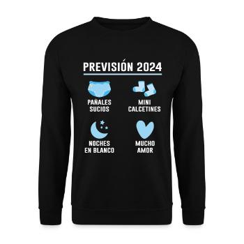 Prévisions Pour 2024 Cadeau De Grossesse 2024 - Sweat-shirt Unisexe - noir - Devant - Alina (178cm) & Michal (187cm)