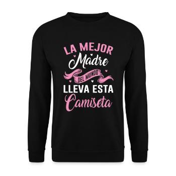 La Meilleure Mère Du Monde Porte Ce T-shirt - Sweat-shirt Unisexe - noir - Devant - Alina (178cm) & Michal (187cm)