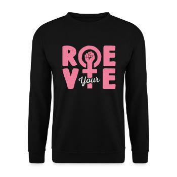 Roe deine Stimme - Unisex Pullover - Schwarz - Vorne - Alina (178cm) & Michal (187cm)