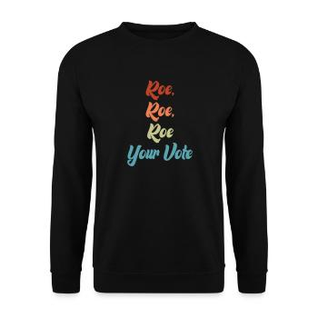 Roe deine Stimme - Unisex Pullover - Schwarz - Vorne - Alina (178cm) & Michal (187cm)