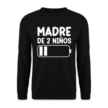 Maman De Deux Enfants - Sweat-shirt Unisexe - noir - Devant - Alina (178cm) & Michal (187cm)