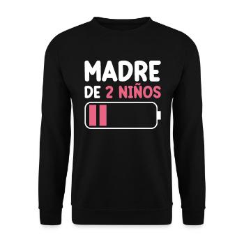 Maman De Deux Enfants - Sweat-shirt Unisexe - noir - Devant - Alina (178cm) & Michal (187cm)