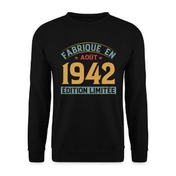 MILLÉSIME AOUT 1942 ÉDITION LIMITÉE - Sweat-shirt Unisexe - noir - Devant - Alina (178cm) & Michal (187cm)