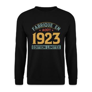 MILLÉSIME AOUT 1923 ÉDITION LIMIT - Sweat-shirt Unisexe - noir - Devant - Alina (178cm) & Michal (187cm)